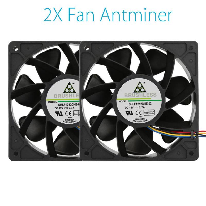 

2Pcs Black Computer PC Fan 120x120x3.8mm 6000RPM Cooling Fan Replacement 4-pin Connector For Antminer Bitmain S7 S9