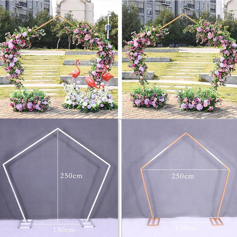 

Pentagon Arch Frame Metal Square Wedding Arch Base Pole Stand Display Set Prom Garden Flowers Decoration Party decoration Suppli