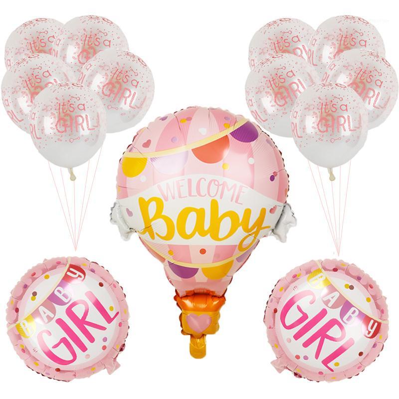 

1set large hot air baby shower foil Balloons welcome baby girl boy birthday party decorations kids 12inch latex air globos balls1