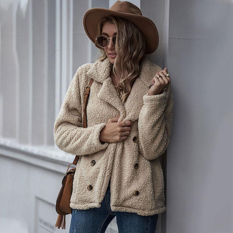 

KNOYEER Long Sleeve Sweater Overcoat Cardigan For Women Vintage Turn-Down Collar Wool Warm Winter Outwear Jacket 2020 Jumpers, Army green