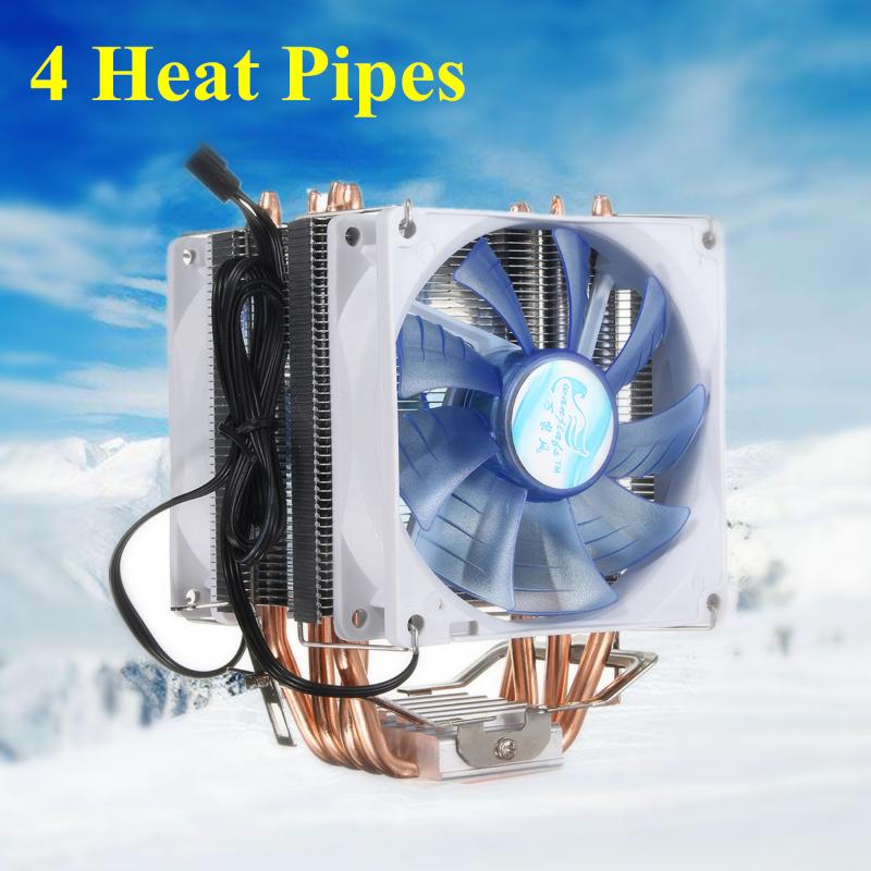 

3 Pin Dual Fan CPU Cooler Heat Sink CPU Quiet Cooling Fan For Intel LGA775/1150/1155 AMD AM2/AM2+/AM3 AM4 Ryzen Pasta Termica