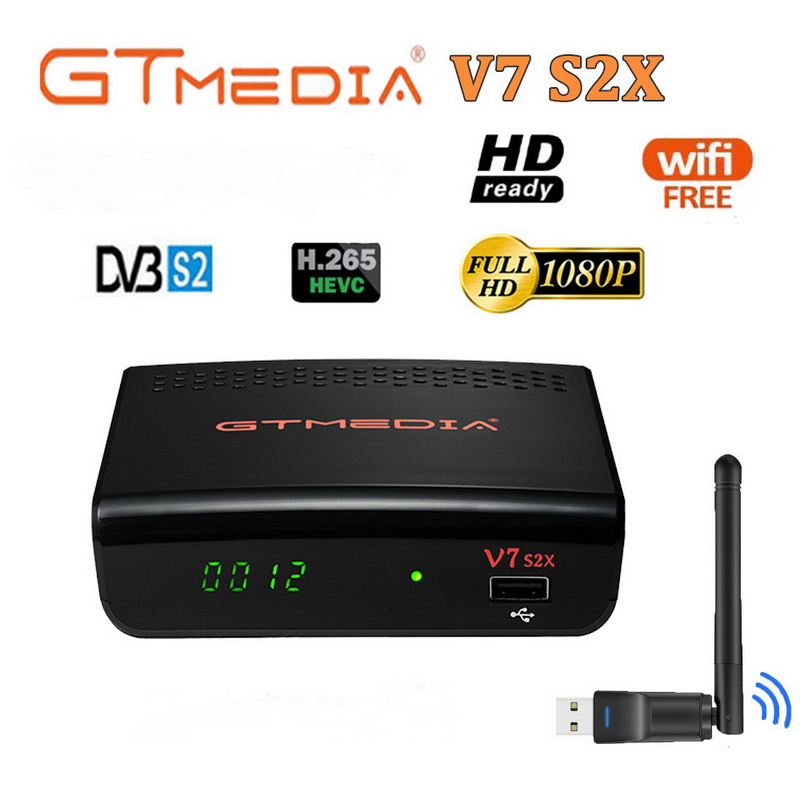 

GTMEDIA V7 S2X HD Set Top Box with USB Wifi DVB-S2 Satellite TV Receiver Support PowerVu Biss Key Cccamd Newcamd