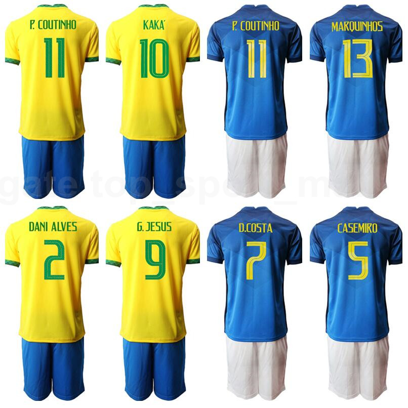 

National Team Soccer 9 Gabriel Jesus Jersey Set 2 Silva 7 David Neres 13 DANI ALVES CASEMIRO MARQUINHOS Football Shirt Kits B-X, Purple