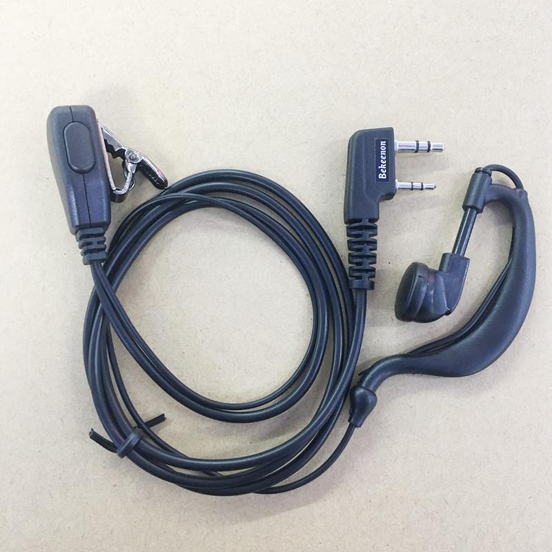 

5X clmap collar big Pearhook headphone K plug 2pins for Baofeng UV5R 888S Puxing Wouxun Quansheng etc walkie talkie