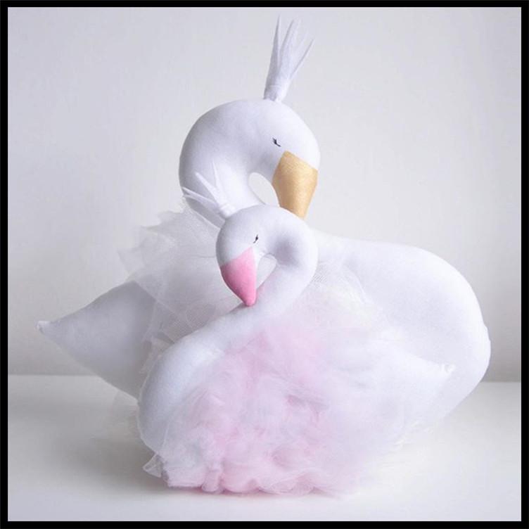 

White Swan Crown Yarn Skirt Pillow Children To Accompany The Sleeping Doll Props Children 's Room Decoration