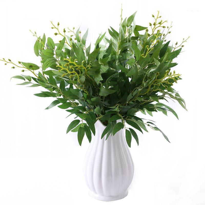 

Seda Artificial hojas de sauce rama larga verde plantas falsas primavera boda decoración del hogar Accesorios faux follaje1, White