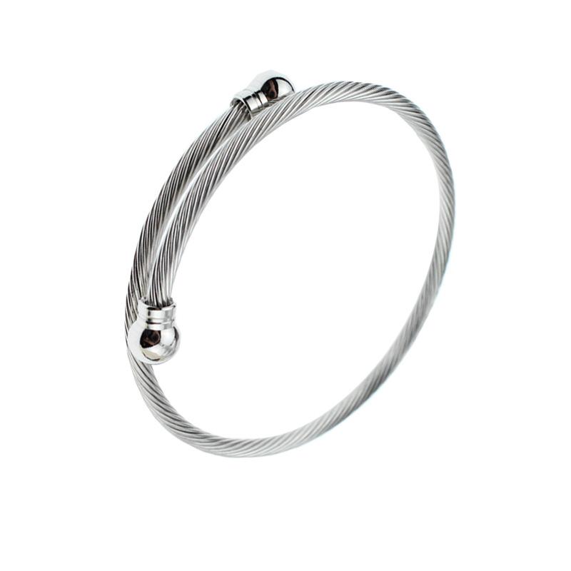

Metal Material Stainless Steel Fashion Womens Bracelet Geometric Opening Adjustable Fine Jewelry 2020 Gifts for Women Original