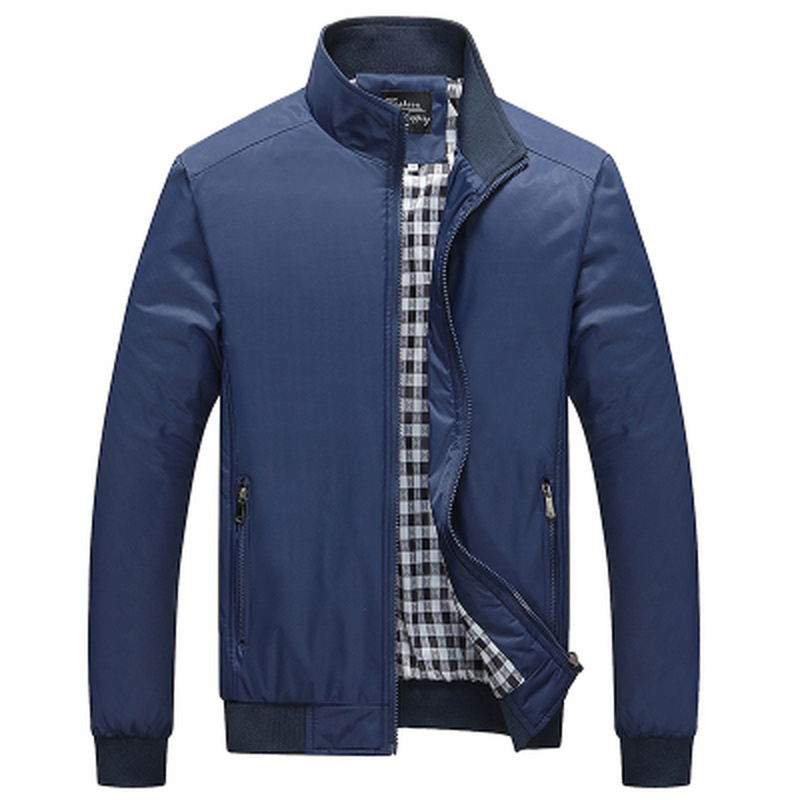 

Jacket New Spring Solid Fashion Fine Fitting Black Men's Blue Sports and Casual Male Jackets Streetwear Dlbg