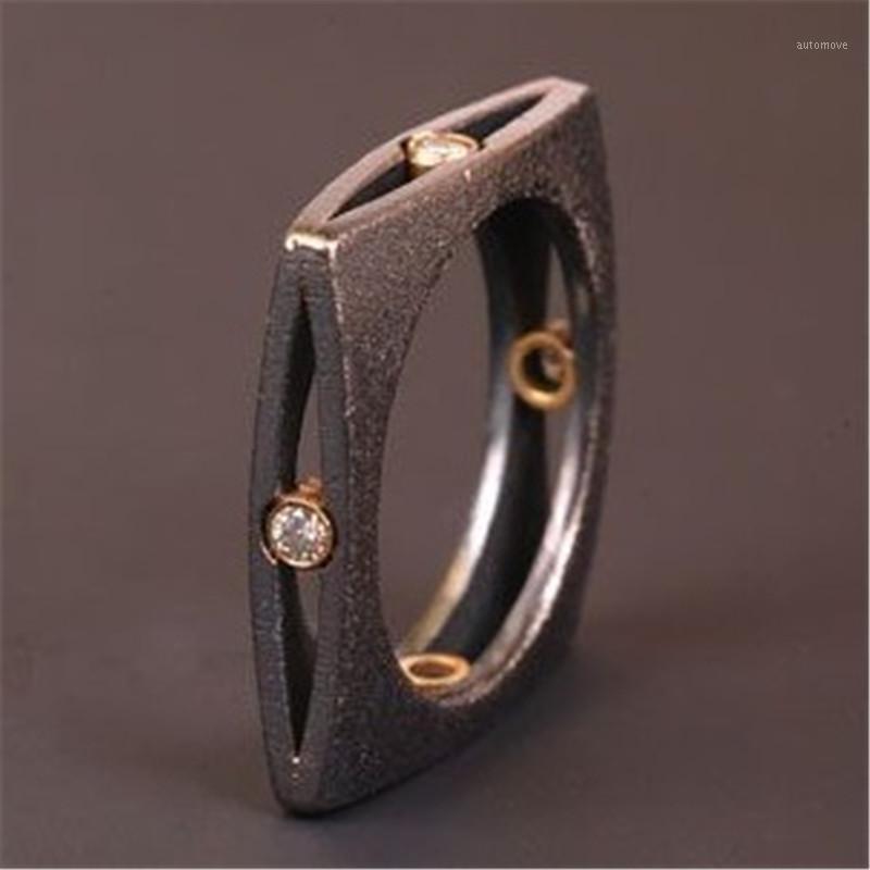 

Blaike Creative Square Hollow Ring Vintage Silver Color Ladies Ring Personality Jewelry Gifts Free Shipping1