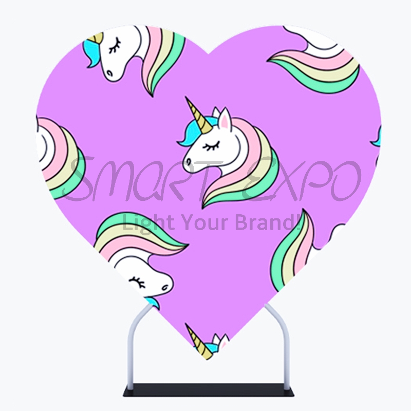 Party Decoration Banner Heart Shaped Backdrop With Custom Artwork Printing-image-751363408