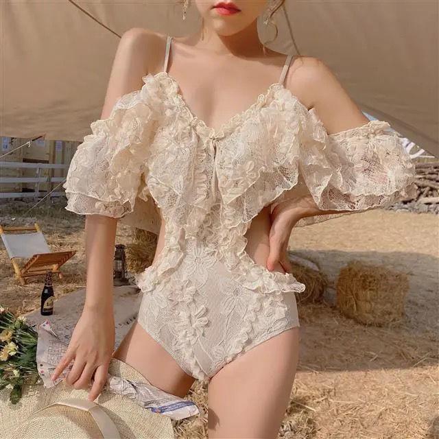 

Women's Swimwear One Piece Swimsuit 2022 Bathing Suit Women Bikini Female Sexy Swim Large Size Lace Animal Polyester Sierra Surfer, White;black