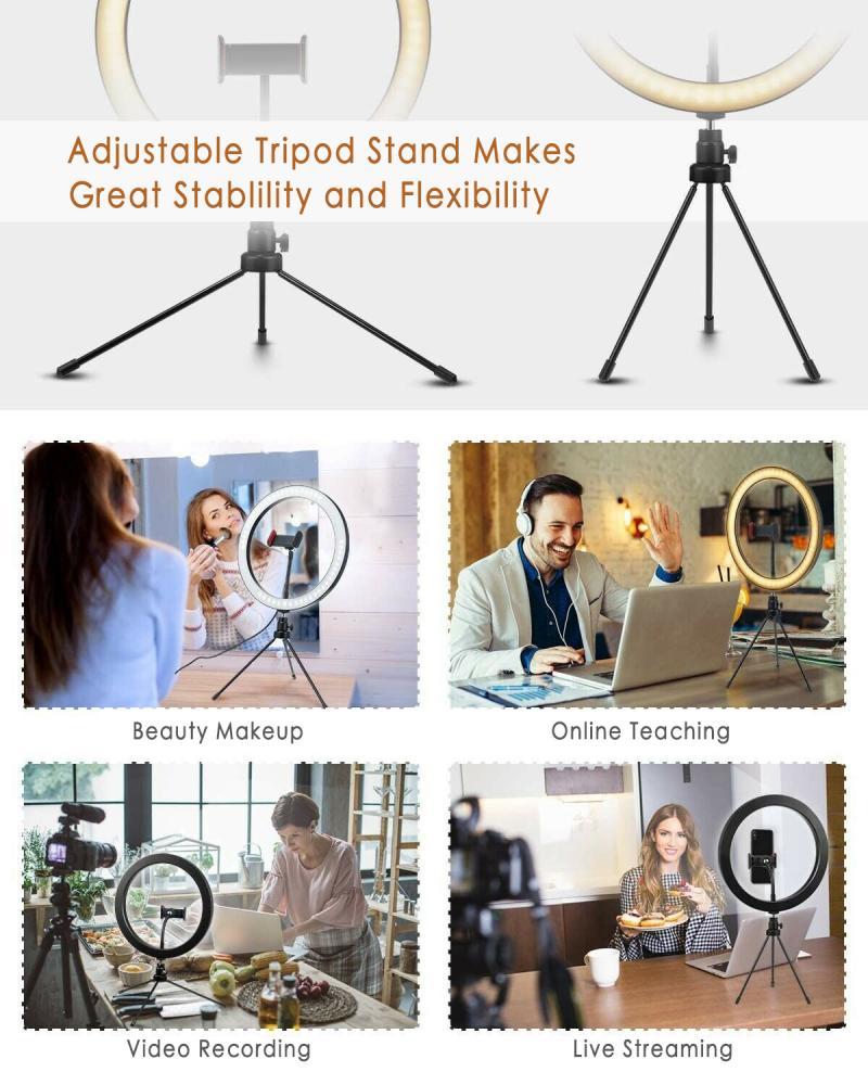 

2020LED Ring Light Dimmable Lighting Kit Phone Selfie Tripod Makeup Live Lamp Ring Light Photo LED Camera Fill With Tripod