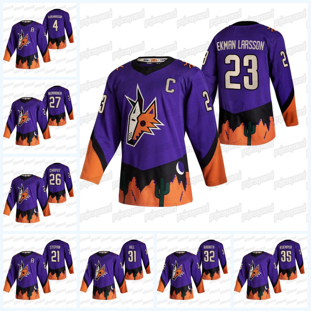 

Arizona Coyotes 2021 Reverse Retro Jersey Michael Chaput Clayton Keller Tyler Pitlick Oliver Ekman-larsson Niklas Hjalmarsson Derek Stepan, 9 clayton keller