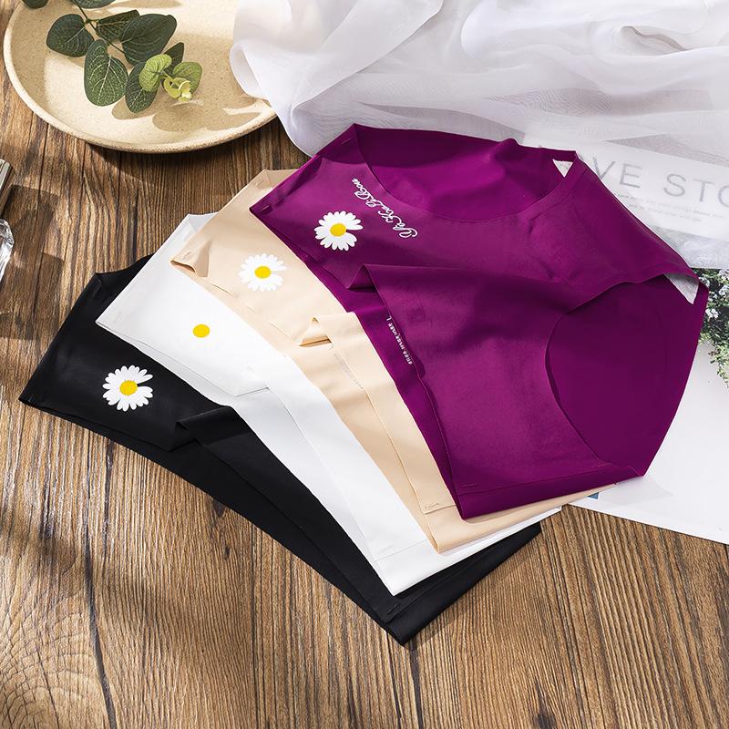 

Women's Cotton Underwear Low Waist Sexy Panties Seamless Women's Underpants Ice Silk Comfort Briefs Large Female Underwear, Wine red