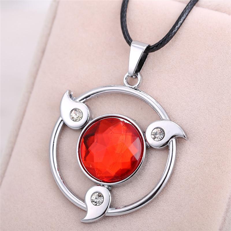 

Anime Naruto Necklace Men Metal Alloy Sharingan Pendant Necklace For Women Cosplay Jewelry Rope Chain choker kolye