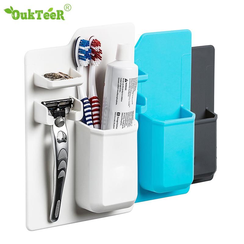 

2020New Mighty Silicone Toothbrush Toothpaste Holder Storage Bathroom Accessories Set Organizer Mirror Shower Creative