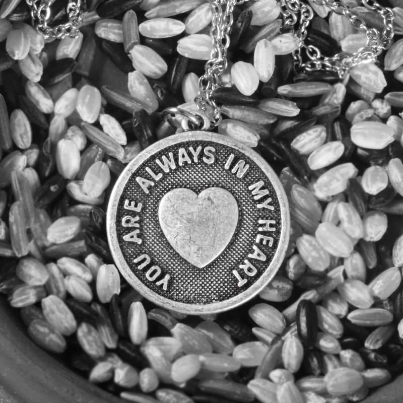 

Ladies Necklace Inspiration Charms You Are Always in My Heart Medallion Coin Jewelry Family Baptism Gifts