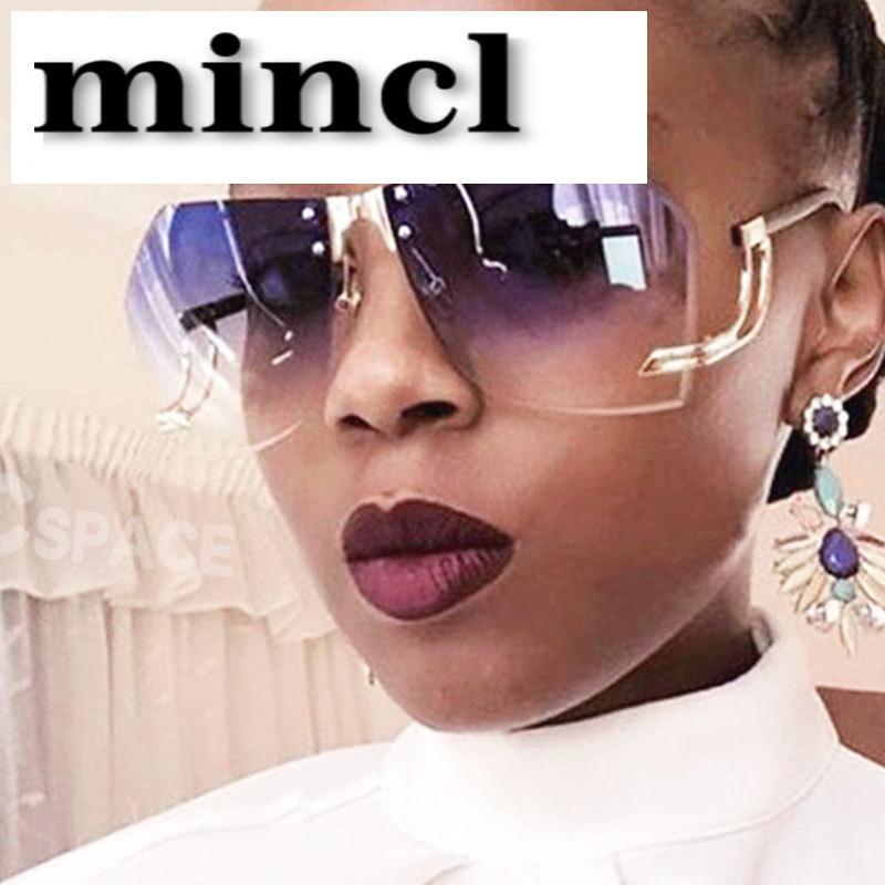 

2020 Rimless Sunglasses For Women Gradient Shades Sun Glasses Retro Frameless Eyeglasses Female Clear Lens Sunglass FML