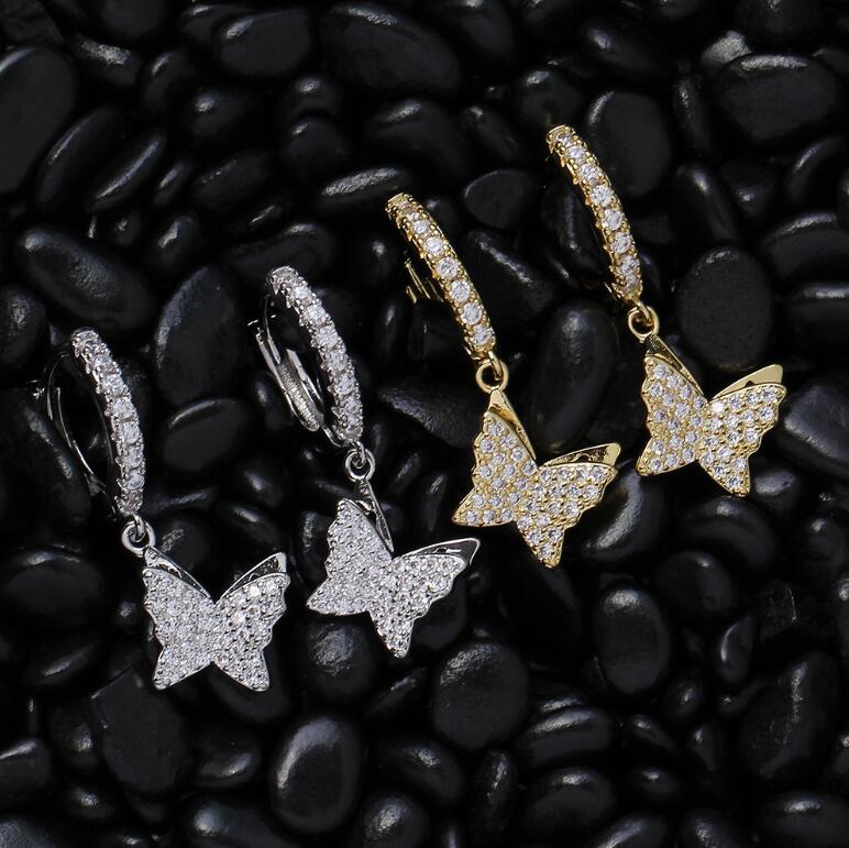 

Butterfly Earrings Dangle Hinged Earrings Hypoallergenic Hoop Huggie Earrings Gothic&Punk Style for Men and Women 2 colors