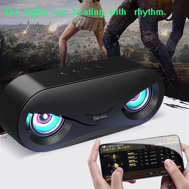 

Portable Dual Speaker LED Cool Uil Ontwerp Colorful RGB Wireless Bluetooth Speaker Radio Subwoofer Desktop Card
