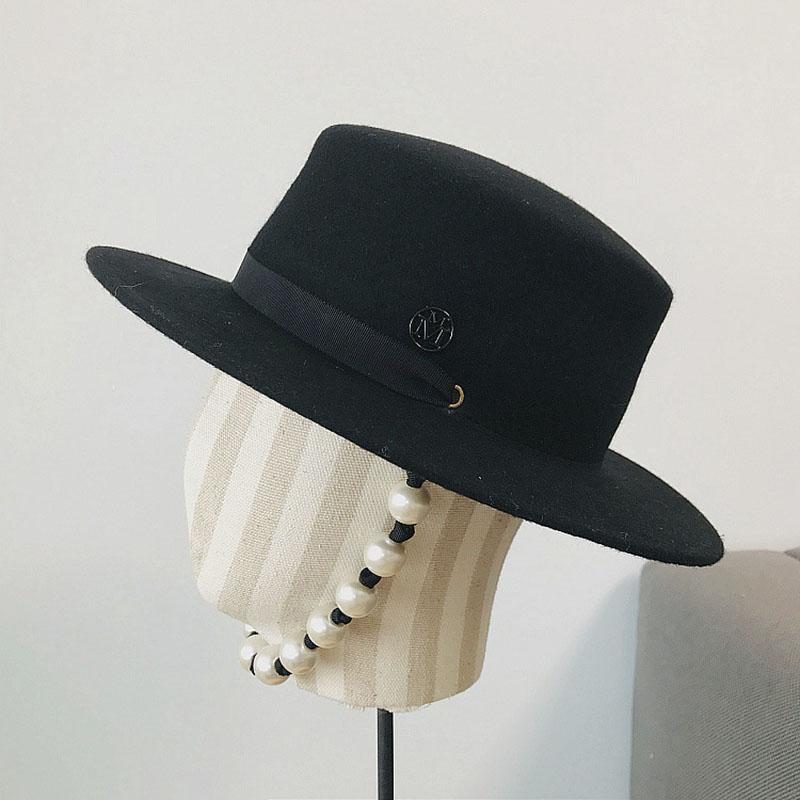 2020 Fibonacci Wool Fedora Hat Women Retro Wool Felt Hat European Punk Flat Top Hats Cap Street Fashion Wild Trend Black Caps Gray