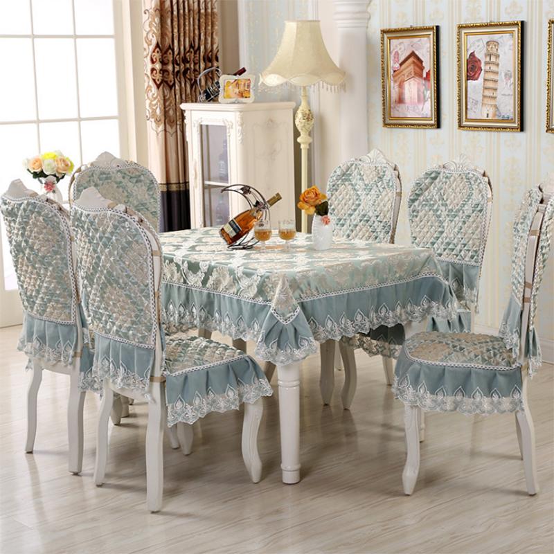 

Dining Chair Cover Cushion Set Tablecloth European Chair Cover Lace Pad Coffee Table Rectangular, 1pc chair cover