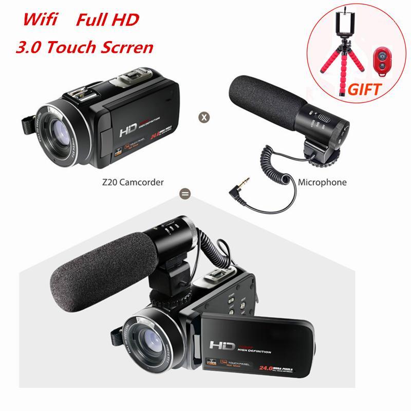 

Full HD 1080P 30FPS Wifi Camcorder Portable Digital Video Camera with External Microphone 3.0inch LCD Touchscreen Video Recorder1