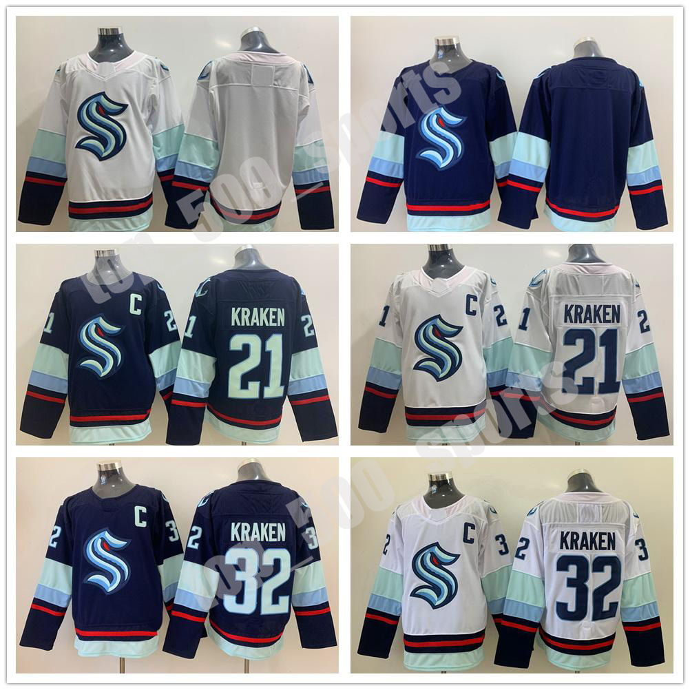 

Custom Seattle Kraken Ice Hockey Jerseys 32 Kraken 21 Kraken Jersey 2021 Season New Team Black Golden Edition Mens Womens Youth Kids Stitch, Black;red