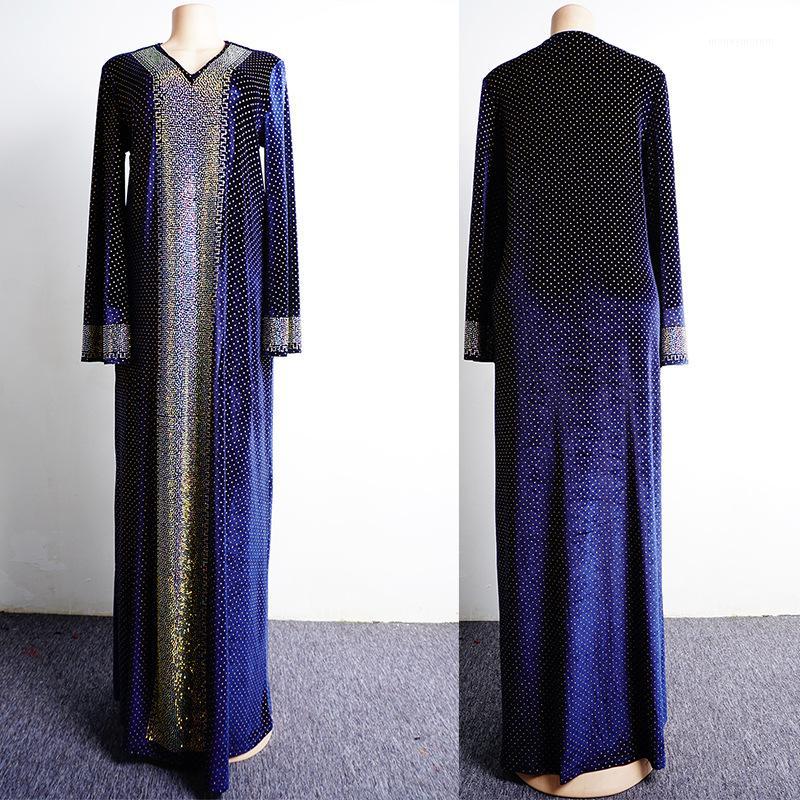 

African Dresses For Women African Design Dashiki Dress Beading Abaya Maxi Bazin Vintage Long Sleeve Robe Africa Sexy Lady Party1