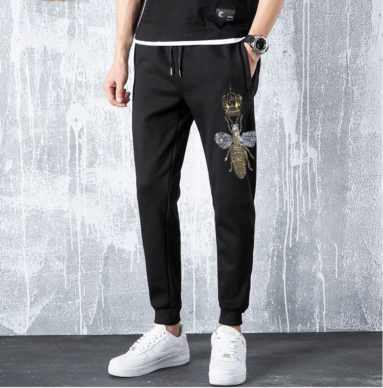 

New Men 2020 Hip Hop Jogging Streetwear Strass Pants Breathable Fall Hot Male Drill Sweatpants X0bq, The shown