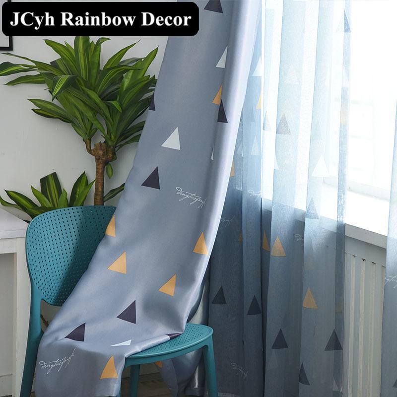 

Geometric Blackout curtains for Living Room Modern Window curtains for Bedroom Baby Kids Children Room Pattern Fabric Ready-made, Tulle 2