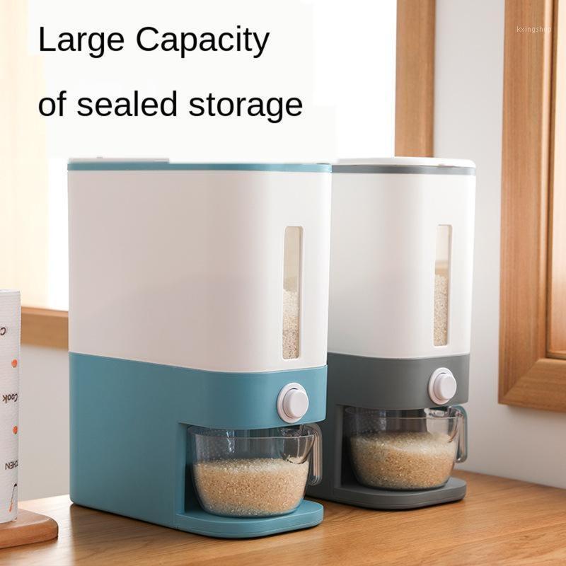 

12KG Large Capacity Containers Rice Storage Grain Organizer Flour Bin Storage Bucket for Kitchen1