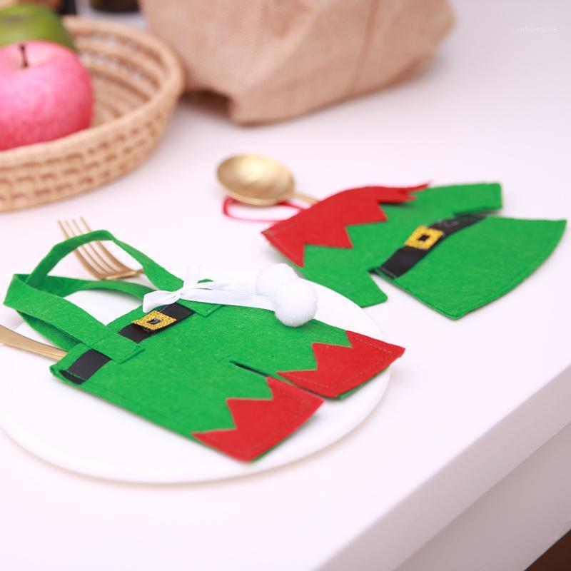 

1 Set Cutlery Bag Gift Bags Pocket Fork Knife Holder Elf Set Dinner Decoration1