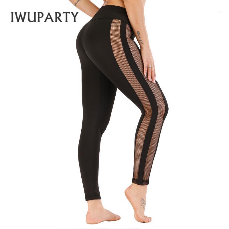 

IWUPARTY Black Mesh Yoga Pants Booty Scrunch BuLeggings Comperssion Fitness Nylon Sport Tights Women Gym Running Leggings1
