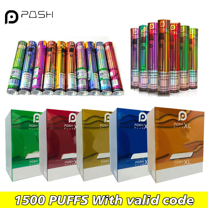 

POSH PLUS XL e Cigarettes Vapor Disposable Devices Vape Pen 1500Puffs Pods Starter Kit Battery Bars Vaporizers