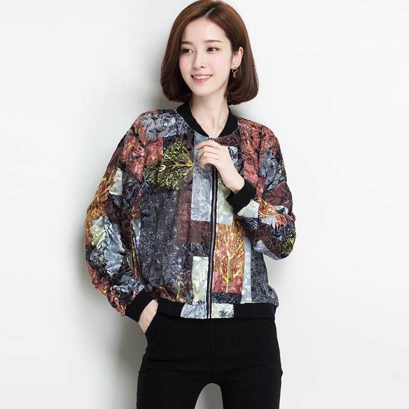 

Floral Jacket women 2020 Spring Summer New hollow full sleeve coat Outwear Casual flowers printed Jacket High Quality, Multi