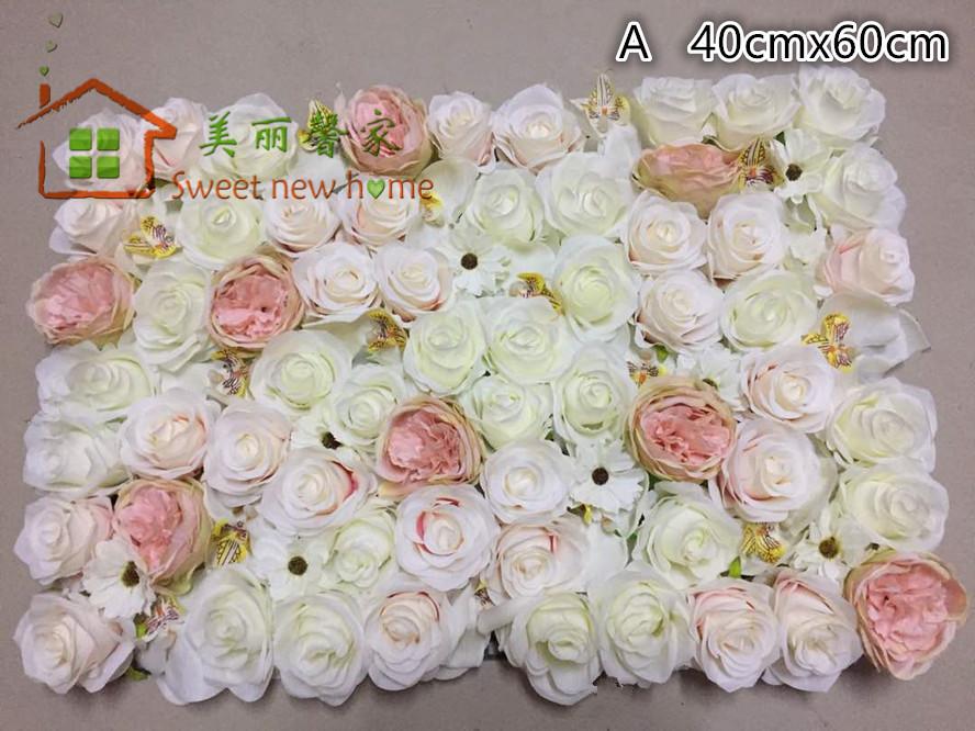 

sweet new home Artificial flower wall silk Divd Austin rose and Fake flower wedding background lawn/pillar road lead