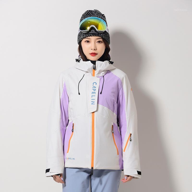 

Winter Ski Jacket Women Tops -30 Degree Hoodie Windproof Waterproof Thick Snowboard Warm Snow Coat femalOutdoorSports Cloth1, Vibrant violet