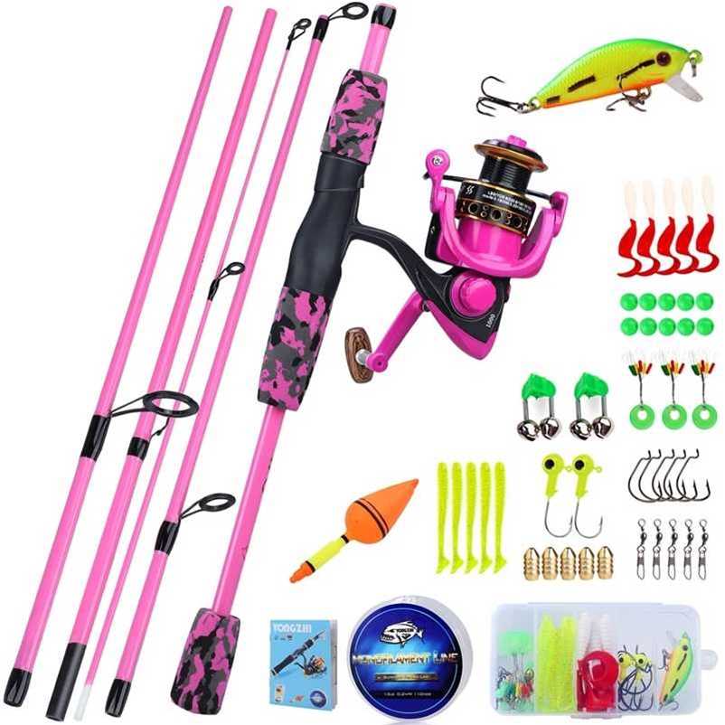 

sougayilang 1.7m Kids Fishing Rod Reel Combos 5-Piece Portable Spinning Pole and Combo for Boys,Girls Adults 220111
