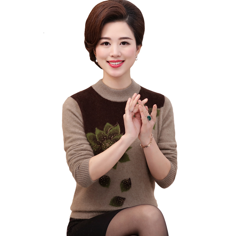 

2021 Middle-aged Mother Hot New Winter Loose Female Knit Sweater Plus Size 3xl R44 Hb2z, 1242camel 1 1241