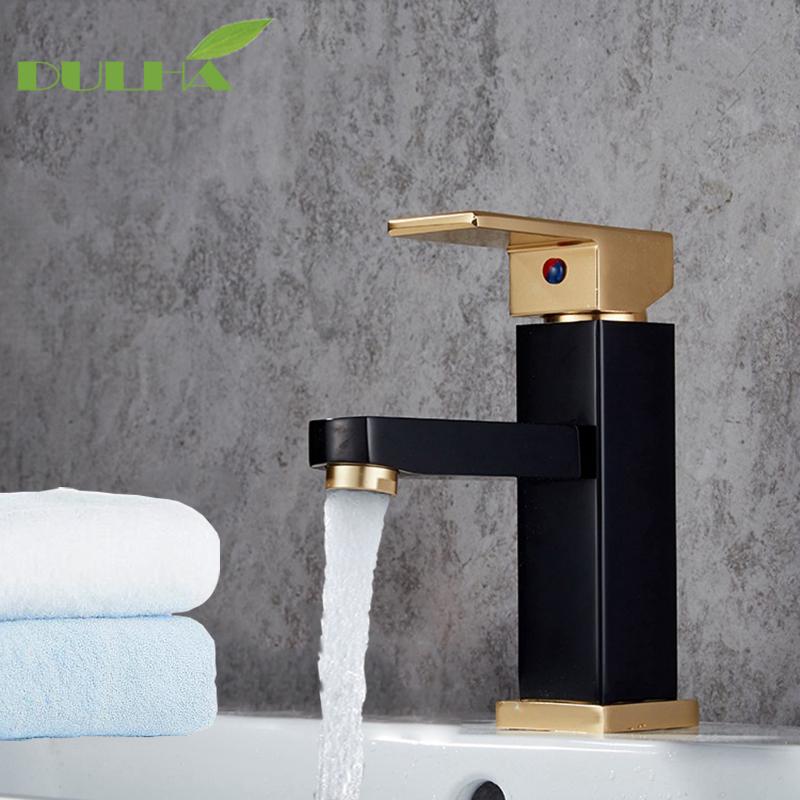 

Gold Black Bathroom Basin Sink Faucet Vessel Faucets Space Aluminum Cold And Hot Water Mixer Tap Deck Mounted Free Shipping