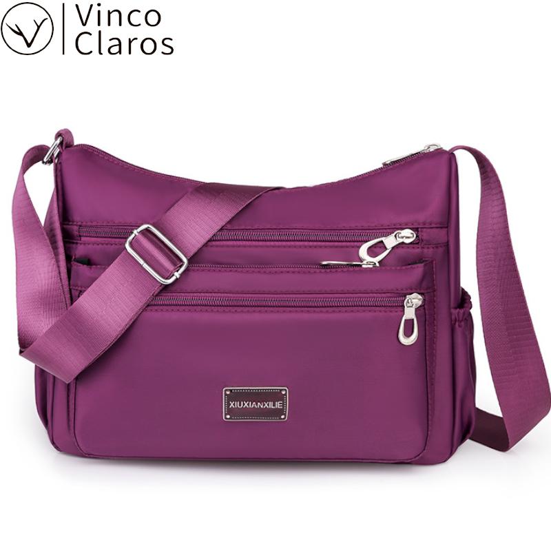 

Multi-Pockets Large Capacity Waterproof Nylon Shoulder Crossbody Bags for Women Shopper Casual Purses Handbags Sac A Main Bolso, Red