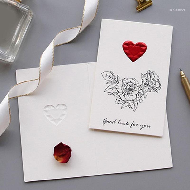 

Romantic Swan Hearts Party Cards Birthday Solid Greeting Valentine Day Postcard with Envelopes Wedding Envelope Card Letter X2R11