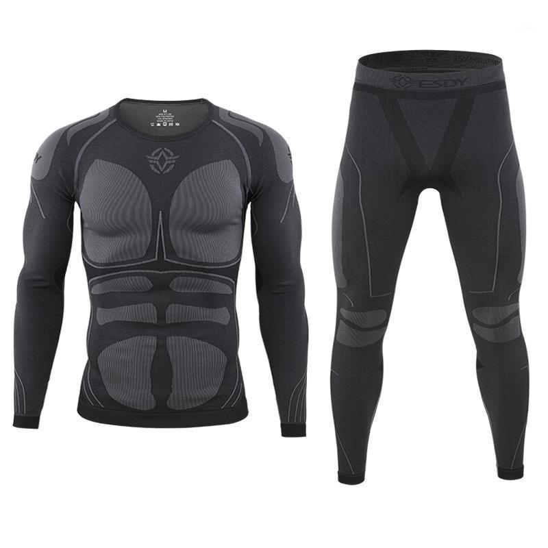 

Men Sportswear Compression Sport Suits Quick Dry Running Climbing Sets Sports Joggers Gym Fitness Outdoor Training Set Tracksuit1, Black