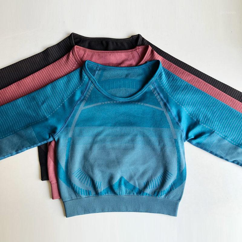 

Geo seamless long sleeve crop top for women fitness yoga top shirts workout sports shirt open back shirts with thumb hole1, 02