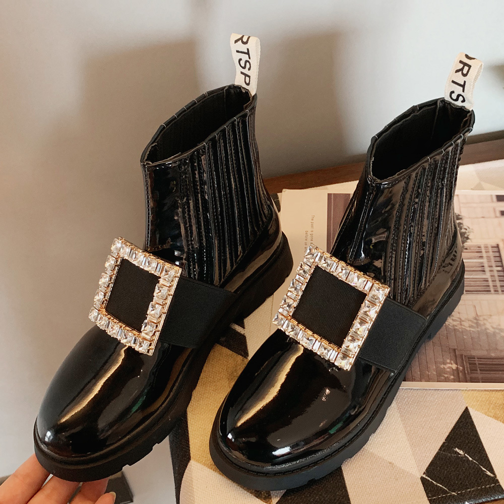 

nova mulher 2020 sapatos de cristal outono inverno couro moda confortvel macio selvagem quente curto tubo botas femininas J2FR, With fur