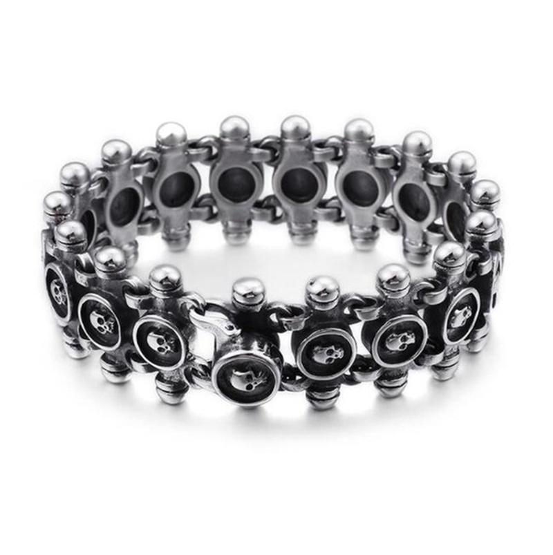 

Retro Fashion Skull Metal Bracelet Exaggerated Punk Rock Style Men's Bracelet Jewelry
