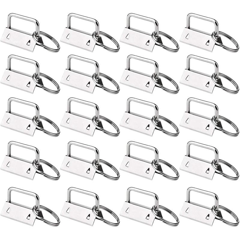 

50 Sets of Keychain Hardware Keychain Bracelet Clip with 1 Inch Split Ring