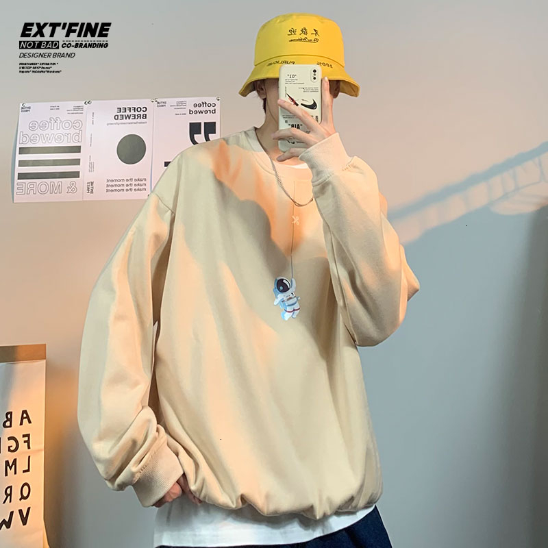 

2021 New Privathinker Astronaut Print Sweatshirts Fleece Men Oversize Warm Women Baggy Thicken Cute Sweatshirt Harajuku Hoodies Y8ID, 0459white