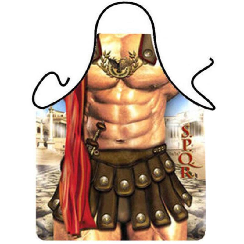 

Novelty Cooking Kitchen Apron Roman Warrior Printed Apron Cooking Grilling BBQ